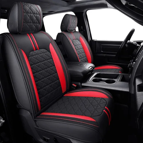 Miniatura 14 de YIERTAI - Fundas de asiento para Dodge RAM, camionetas 2009-2025 2026, 1500/2500/3500HD, Set completo, solo para asientos delanteros, de doble 2