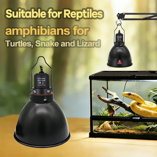 Miniatura 2 de Lámpara de reptil de cúpula profunda de 5.5 pulgadas de 100 W, lámpara de calor de reptiles de cúpula de 100 W con interruptores aptos