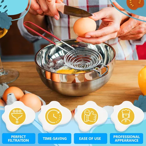 Miniatura 4 de Separador de huevos para huevos crudos, separador de yema de huevo, dispositivo de cocina, removedor de yema de acero inoxidable para huevos crudos