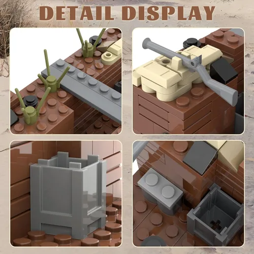 Miniatura 5 de WW2 Charge Point - Juego de bloques de construcción militares (221 piezas) adecuado para acción militar, minifiguras de combate, escenarios