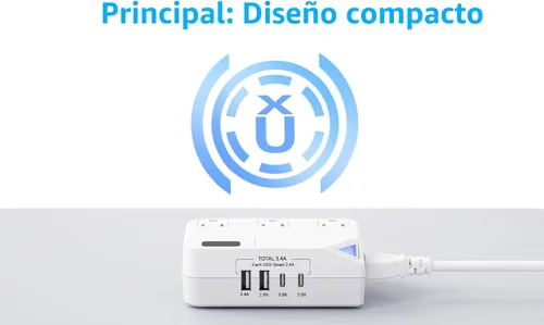 Miniatura 9 de Enchufe de conversión de 250 W, convertidor de viaje internacional con 2 puertos USB y 2 puertos USB-C, reducción de 220 V a 110 V para áreas de 100