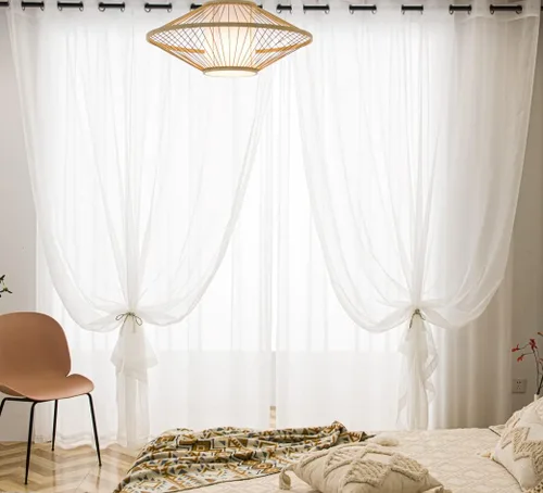 Miniatura 81 de PI - Cortinas traslúcidas con paneles pequeños, cortina transparente para ventana de cocina, mirador, 2 paneles