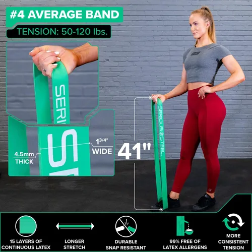 Miniatura 6 de SERIOUS STEEL FITNESS Banda asistida de 41 pulgadas, resistencia y estiramiento, bucle de asistencia de levantamiento de potencia y pull-up