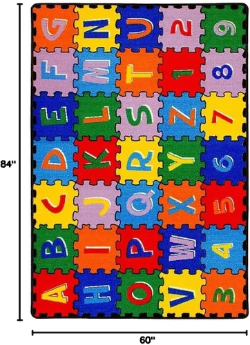 Miniatura 2 de champion rugs Kids/Baby Room/Daycare/Classroom/Playroom Sit Spot Area Rug Letters Numbers Puzzle Play Mat Fun Educational Non-Slip Gel Back