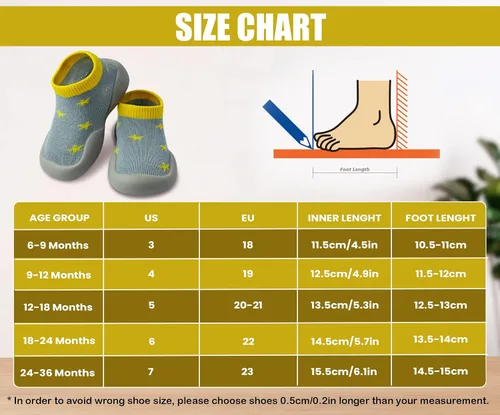 Miniatura 7 de Zapatos de bebé para niños y niñas, zapatos de primera caminata, antideslizantes, suela suave, zapatos de calcetín para bebés