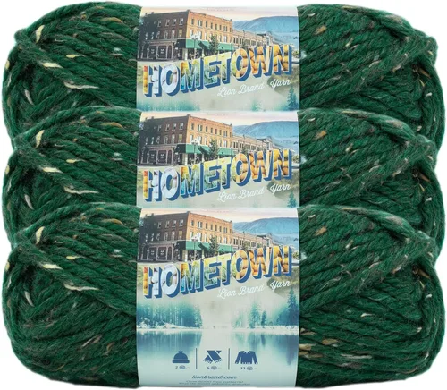 Miniatura 31 de Lion Brand Yarn Hometown - Ovillo de lana súper voluminoso para tejer, ganchillo y manualidades, 1 unidad, Phoenix Azalea