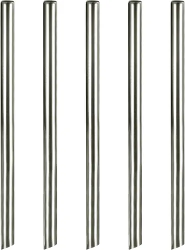 Miniatura 9 de uxcell 5 popotes de metal reutilizables, 8.5 pulgadas, con extremo biselado de acero inoxidable para beber batido, té de burbujas, bebidas