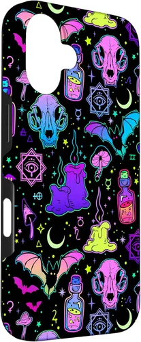 Miniatura 3 de Funda de brujería mágica para iPhone 16 con diseño gótico pastel de Halloween