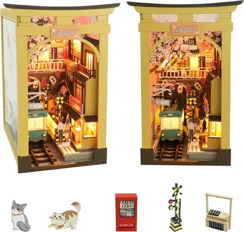 Miniatura 16 de Flever Kit en Miniatura DIY Book Nook para Casa de Muñecas, Decoración de Inserto DIY Booknook para Estantería, Kit en Miniatura de Madera 3D