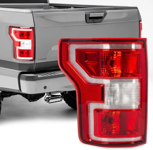 RANSOTO Luz trasera izquierda del lado del conductor compatible con Ford F-150 2018-2020 - Lámpara de freno trasera con bombillas, sustituye a