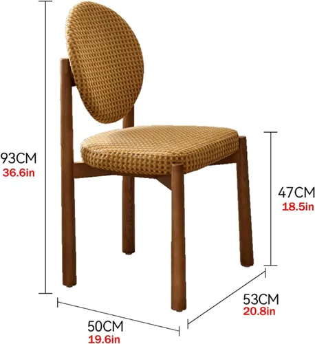 Miniatura 2 de Upholstered Dining Chairs with Fabric/Plush Cushion, Wooden Dining Room Chair Set of 1/2/4, Kitchen Chair for Living Room Balcony Black+brown