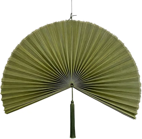 Miniatura 9 de ChumDecor Abanico de bambú para decoración de pared, decoración de abanicos de pared chinos japoneses, cabecero colgante bohemio, ventilador