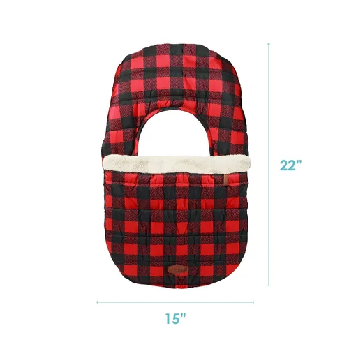 Miniatura 7 de JJ Cole Funda de asiento de coche de invierno para bebé, funda de asiento de automóvil de invierno para asiento de bebé o cochecito - Fundas de Negro