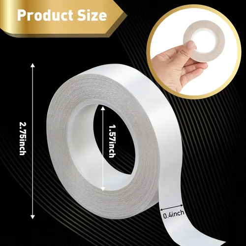 Miniatura 2 de 3 rollos de cinta fina de doble cara para manualidades, arte, álbumes de recortes, fotografía, respaldo de papel, desgarro a mano, 0.4 pulgadas por