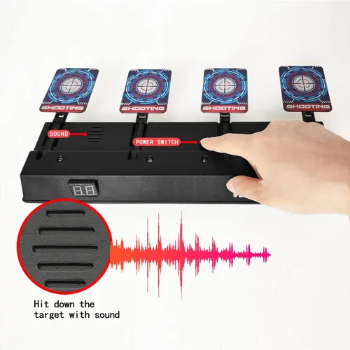 Miniatura 6 de Objetivo de disparo digital electrónico de reinicio automático con red para pistola de juguete, regalos para niños y niñas a partir de 3 años