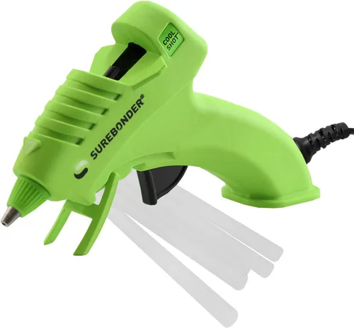 Miniatura 4 de Surebonder Kit de mini pistola de pegamento de 10 W de temperatura ultra baja con 12 barras de pegamento, une materiales delicados como papel, tela
