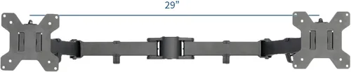 Miniatura 2 de VIVO PT-SD-AM02A - Brazo de monitor doble totalmente ajustable negro para soporte de escritorio, brazo de monitor doble para 2 pantallas de hasta 27