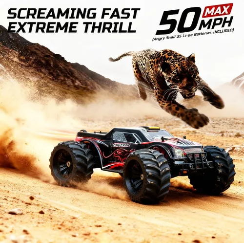 Miniatura 2 de JLBRACINGRC Auto RC sin escobillas de 1/10 para adultos, rápido 50+ mph de alta velocidad RTR RC camión, camión monstruo todoterreno 4WD, auto