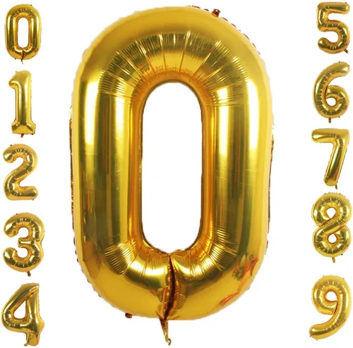 Miniatura 3 de Globos de papel de aluminio dorado (número 1, 40 pulgadas)