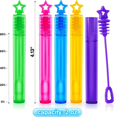Miniatura 3 de Varita de burbujas, 200 piezas de mini varitas de burbujas a granel en 10 colores, regalos de fiesta de burbujas a granel para niños, juguetes