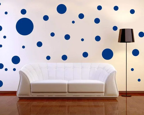 Miniatura 7 de Calcomanías de pared de lunares rosa bebé, círculos de vinilo extraíbles de 1 pulgada (100 unidades), no adhesivos, despegar y pegar, seguros