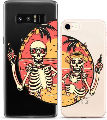 Miniatura 9 de Fundas a juego para parejas compatibles con iPhone 14 13 Pro Max 12 Mini 11 Xs 6s 8 Plus 7 Xr 10 SE 5 Clear Funny Pair Skeleton Cover Colorido