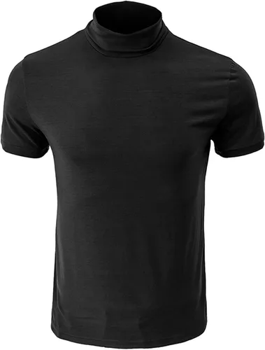 Miniatura 2 de Camiseta básica de manga corta con cuello alto falso para hombre