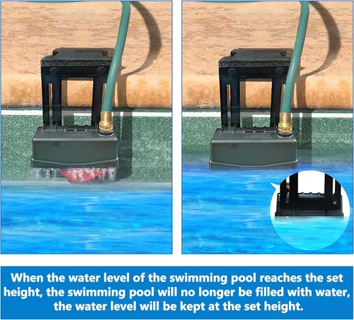Miniatura 5 de Nivelador de agua para piscina, altura ajustable de 2 a 9 pulgadas, mantiene automáticamente el nivel de agua establecido