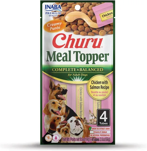 Miniatura 14 de INABA Churu - Decoración de comida para perros, completa y equilibrada, cremosa, para lamer puré para perros, tubo de 0.5 onzas, 20 tubos