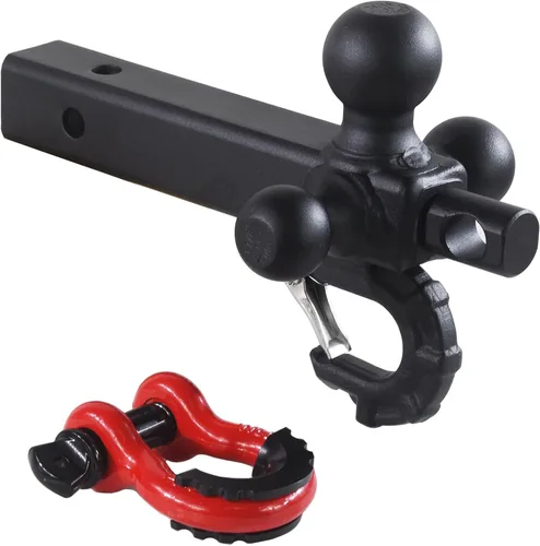 Miniatura 3 de TOPTOW Enganche de remolque de tres bolas con bolas de enganche triple negro mate de 1-7/8 pulgadas, 2 pulgadas, 2-5/16 pulgadas, multiajuste