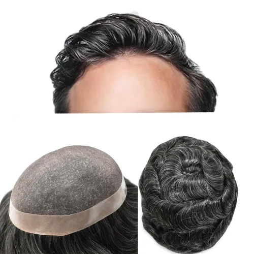 Miniatura 86 de Mens Toupee Hair Piece For Men Fine Mono Men Hair System Toupee For Men Hair Piece Real Human Hair System For Men Protesis Capilar Para Hombre 6x9