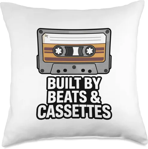 Miniatura 4 de Built by Beats and Cassettes Retro Music Tape Throw Pillow