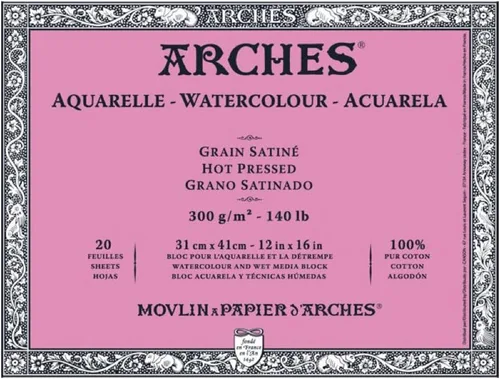 Miniatura 21 de Bloque de papel acuarela Arches, prensado en frío, 8" x 10", 140 libras
