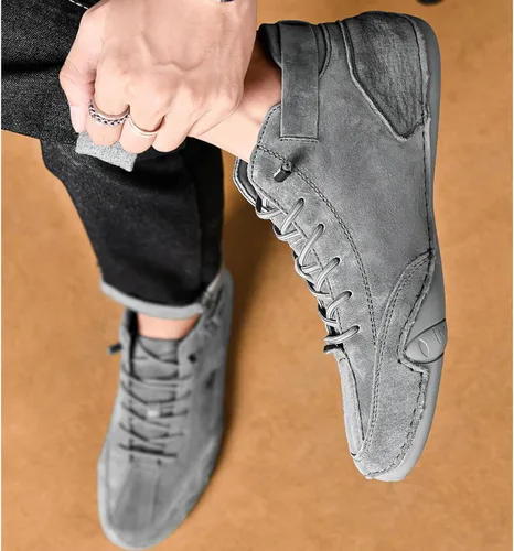 Miniatura 6 de Zapatos Beck para hombre, impermeables, antideslizantes, botas Chukka de caña alta, hechas a mano, de gamuza, zapatos deportivos para exteriores