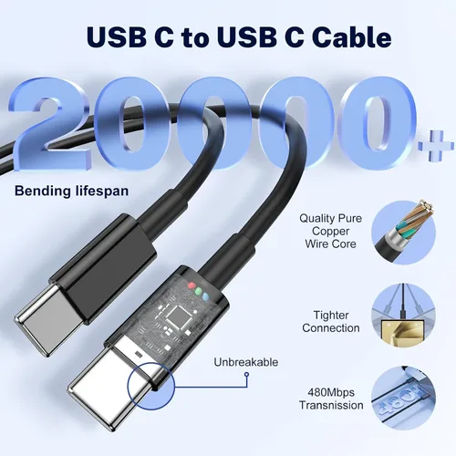 Miniatura 4 de Cargador súper rápido tipo C para Samsung Galaxy S26 Ultra, bloque de cargador USB C, paquete de 2 con 6TF+cable de carga rápida de 10 pies