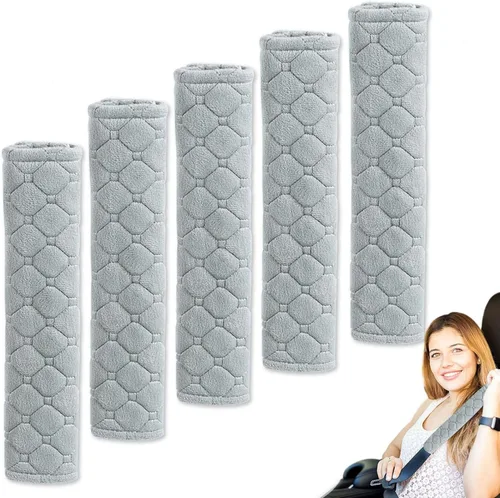 Miniatura 7 de Paquete de 5 Almohadillas Protectoras de Cinturón de Seguridad de Automóvil Suaves y Cómodas para Proteger el Cuello y los Hombros (Negro)