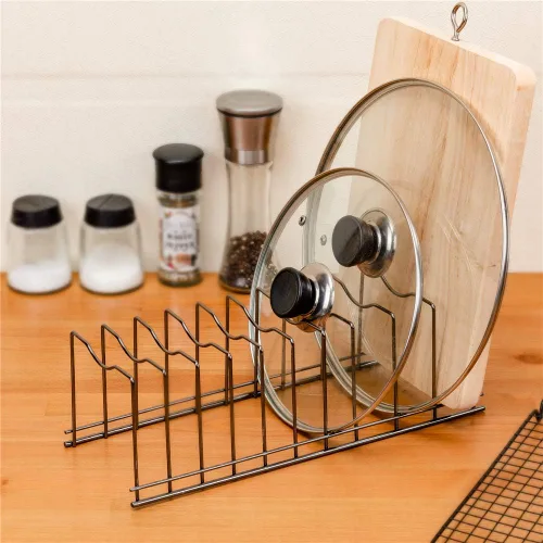 Miniatura 3 de SANNO Organizador de tapa para ollas, organizador de cocina para platos, tablas de cortar utensilios para hornear, refrigeración, ollas y sartenes