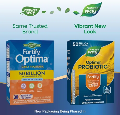 Miniatura 2 de Nature's Way Fortify Optima 50 mil millones de probióticos diarios, 50 mil millones de cultivos vivos, 6 cepas probióticas, apoya la salud digestiva