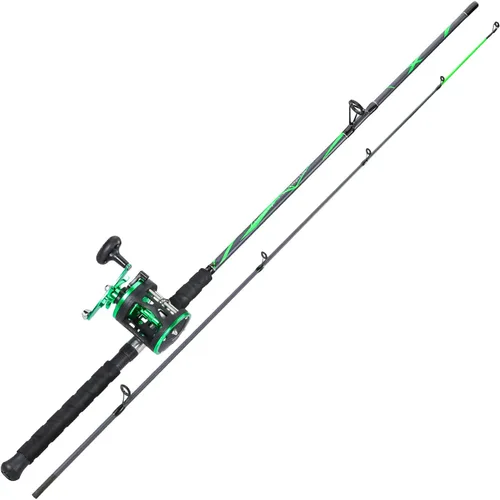 Miniatura 2 de Sougayilang Caña de Pescar de Vidrio Progresiva Combo de Carrete Convencional Medio Pesado para Bagre, Salmón y Steelhead-7'0