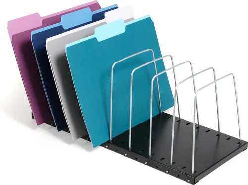 Miniatura 2 de Huron Alambre de acero ajustable vertical 8-Slot escritorio archivo archivador organizador almacenamiento