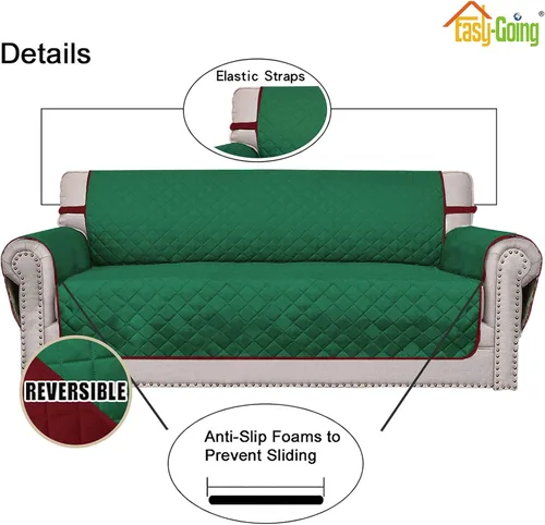 Miniatura 3 de Easy-Going - Funda reversible para sillón, resistente al agua, funda protectora para muebles con correas elásticas, para mascotas, niños, perros