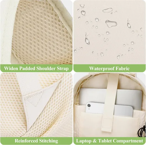 Miniatura 3 de kadilong Mochila escolar para adolescentes y niñas, lindas mochilas para mujeres, mochila estética para laptop, mochila para la escuela secundaria