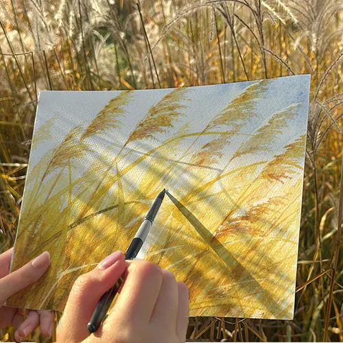 Miniatura 6 de Threvortax 100 piezas de papel de acuarela de 5 x 7 pulgadas, 105 libras/230 GSM, papel de color de agua de prensa en frío para estudiantes