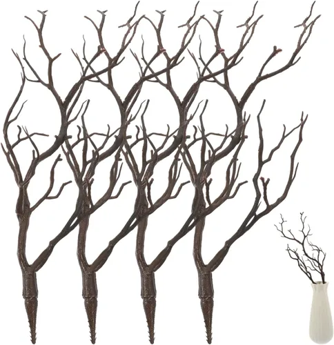 Miniatura 10 de VICASKY 4 ramas de árbol de cornamenta artificial de Halloween de 13.76 pulgadas, rama de asta de bruja artística, ramas decorativas de plantas