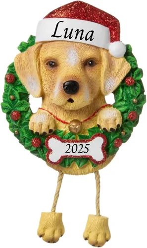 Miniatura 27 de Adornos personalizados para árbol de Navidad 2024 para mascotas – Razas de perros Beagle – Adorno personalizado de Feliz Navidad – Recuerdo