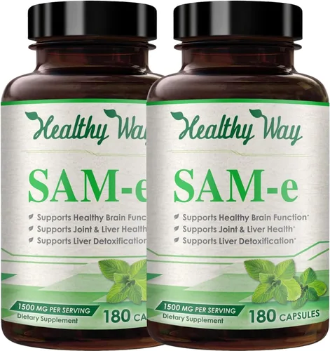Healthy Way Pure SAM-e 1500 mg (por porción) 360 cápsulas (paquete de 2) (S-adenosil metionina) apoya la salud de las articulaciones y la función