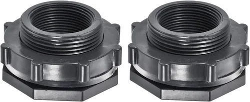 Miniatura 13 de M METERXITY Paquete de 2 accesorios de mamparo de PVC – Conector de tanque de agua de doble rosca, con junta de silicona, para acuarios