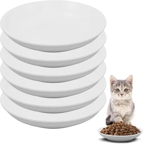 Miniatura 14 de Paquete de 6 cuencos de comida para gatos, cuencos de cerámica para gatos, juego de cuencos anti-fatiga de bigotes para gatos, platos para gatitos