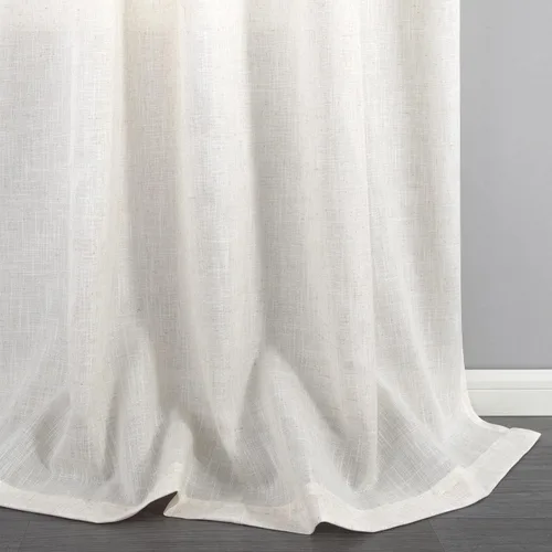 Miniatura 17 de KOUFALL Juego de 2 cortinas de puerta francesa, cortinas de lino para puerta/ventana, cortina transparente boho para cristal lateral delantero