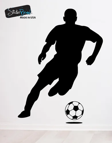 Miniatura 3 de Calcomanía de pared de jugador de fútbol. Vinilo de fútbol americano. Vinilo de tamaño real para jugador de fútbol de fútbol, color negro. 66
